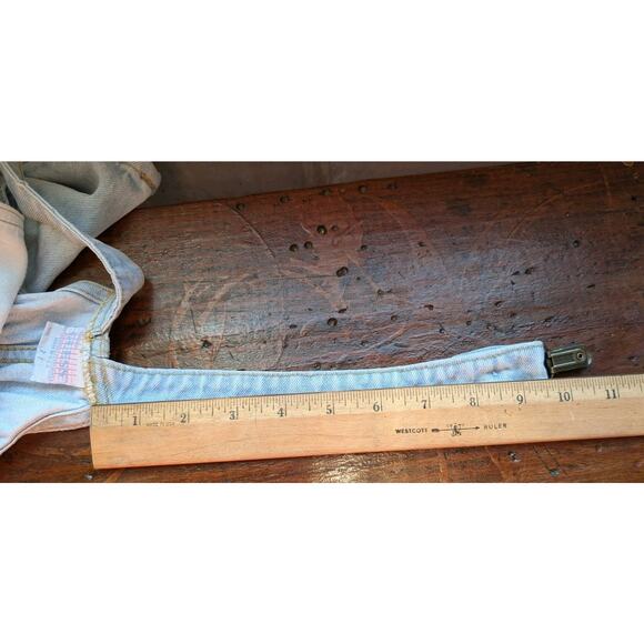 Vintage Baby GUESS Overalls Leather Patch Clip Size 2Y Y2K 90s 80s Denim - Picture 8 of 16